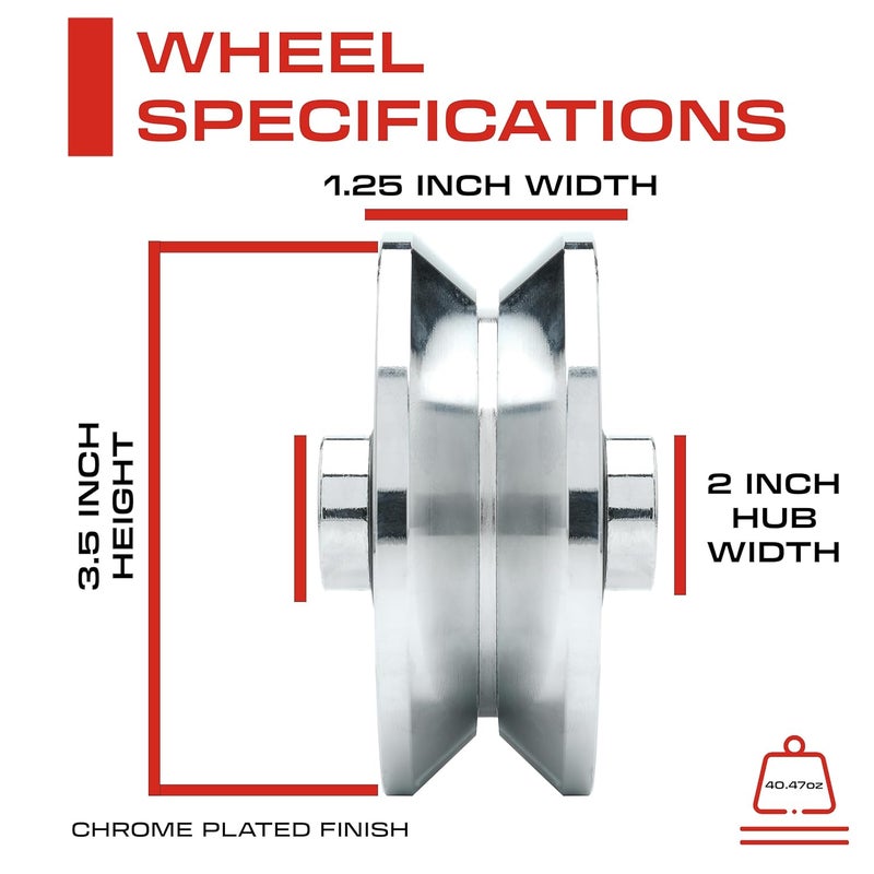 Sidco Supply 3.5 Inch V-Groove Wheel - Solid Steel - Heavy Duty - Inverted V Shape Wheel for Sliding Gates - Image 4